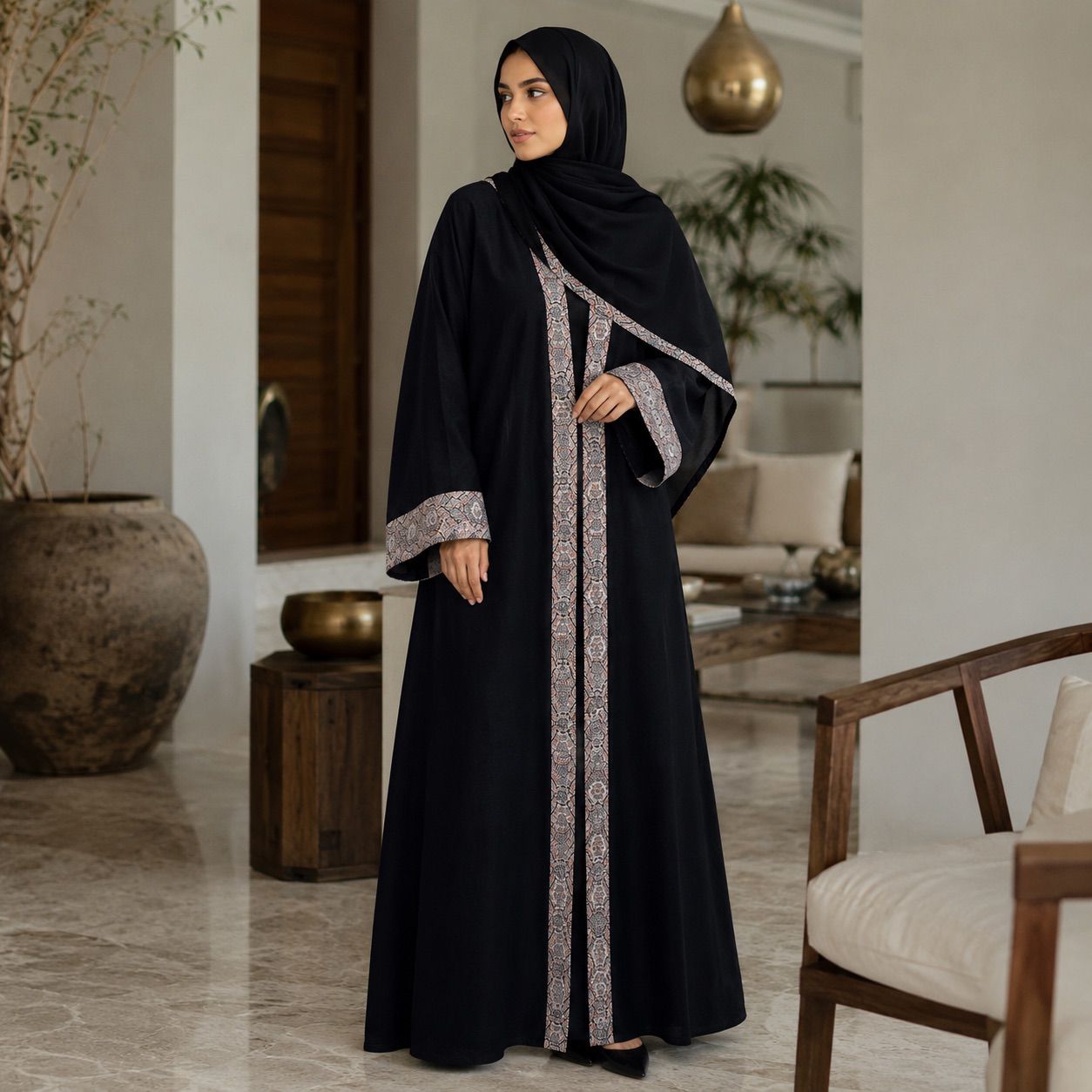Charcoal Loom Abaya