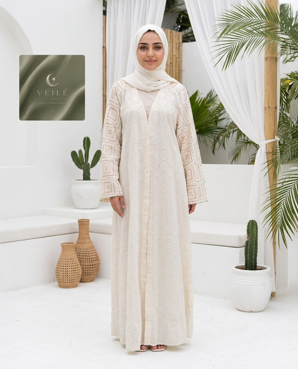 Ivory Mosaic Abaya
